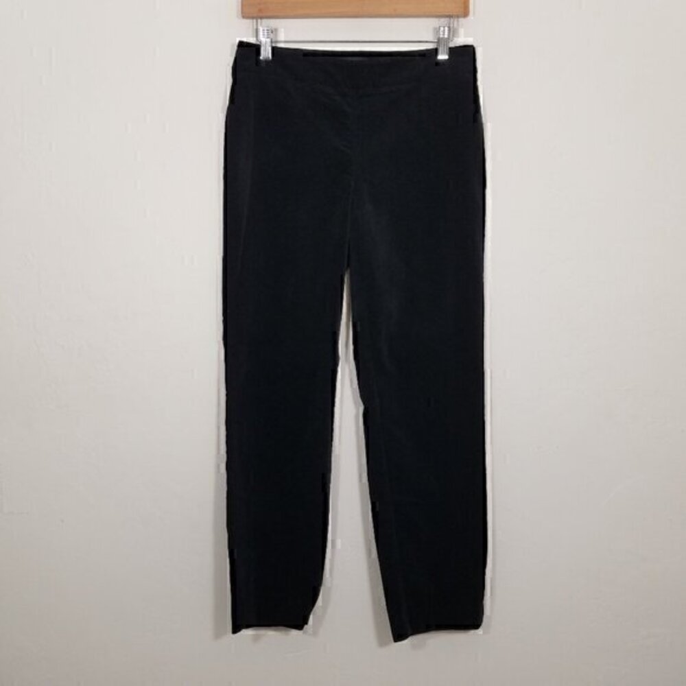 Talbots Petite Velvet Classic Side Zip Stretch Pants Black Size 4P